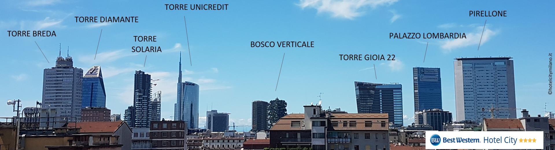 Soggiorna al Best Western Hotel City e divertiti a riconoscere i più avveniristici grattacieli di Milano Porta Nuova dalla terrazza panoramica all''''ottavo piano.